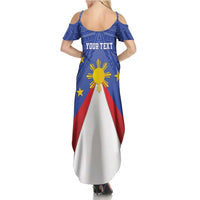 Personalized Pilipinas Eight-Rayed Sun Summer Maxi Dress Philippines Map With Polynesian Style