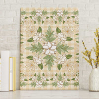 Squares Maile Leaf Canvas Wall Art Beige Palaka Hawaiian Quilt Pattern - Polynesian Pride
