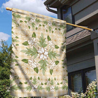 Squares Maile Leaf Garden Flag Beige Palaka Hawaiian Quilt Pattern - Polynesian Pride