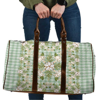Squares Maile Leaf Travel Bag Turquoise Palaka Hawaiian Quilt Pattern - Polynesian Pride