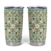 Squares Maile Leaf Tumbler Cup Turquoise Palaka Hawaiian Quilt Pattern - Polynesian Pride