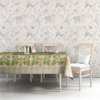 Squares Puakenikeni and Kalo Tablecloth Beige Palaka Hawaiian Quilt Pattern LT9 - Polynesian Pride