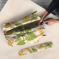 Squares Puakenikeni and Kalo Umbrella Beige Palaka Hawaiian Quilt Pattern LT9 - Polynesian Pride