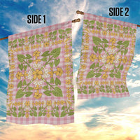 Squares Puakenikeni and Kalo Garden Flag Pink Palaka Hawaiian Quilt Pattern LT9 - Polynesian Pride