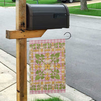 Squares Puakenikeni and Kalo Garden Flag Pink Palaka Hawaiian Quilt Pattern LT9 - Polynesian Pride