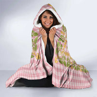 Squares Puakenikeni and Kalo Hooded Blanket Pink Palaka Hawaiian Quilt Pattern LT9 - Polynesian Pride