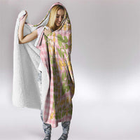 Squares Puakenikeni and Kalo Hooded Blanket Pink Palaka Hawaiian Quilt Pattern LT9 - Polynesian Pride