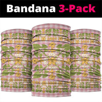 Squares Puakenikeni and Kalo Neck Gaiter Pink Palaka Hawaiian Quilt Pattern - Polynesian Pride