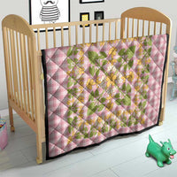 Squares Puakenikeni and Kalo Quilt Pink Palaka Hawaiian Quilt Pattern - Polynesian Pride