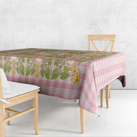 Squares Puakenikeni and Kalo Tablecloth Pink Palaka Hawaiian Quilt Pattern LT9 - Polynesian Pride