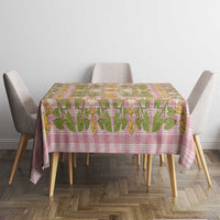 Squares Puakenikeni and Kalo Tablecloth Pink Palaka Hawaiian Quilt Pattern LT9 - Polynesian Pride