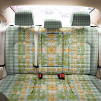 Squares Puakenikeni and Kalo Back Car Seat Cover Turquoise Palaka Hawaiian Quilt Pattern - Polynesian Pride