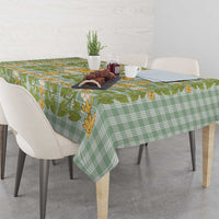 Squares Puakenikeni and Kalo Tablecloth Turquoise Palaka Hawaiian Quilt Pattern LT9 - Polynesian Pride