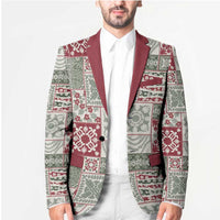 Mele Kalikimaka Hawaii Christmas Blazer Aloha Spirit with Hawaiian Quilt Pattern - Polynesian Pride