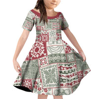 Mele Kalikimaka Hawaii Christmas Family Matching Off Shoulder Short Dress and Hawaiian Shirt Aloha Spirit with Hawaiian Quilt Pattern - Polynesian Pride