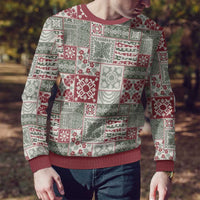 Mele Kalikimaka Hawaii Christmas Ugly Christmas Sweater Aloha Spirit with Hawaiian Quilt Pattern - Polynesian Pride