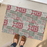 Mele Kalikimaka Hawaii Christmas Rubber Doormat Aloha Spirit with Hawaiian Quilt Pattern - Polynesian Pride
