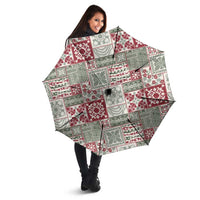 Mele Kalikimaka Hawaii Christmas Umbrella Aloha Spirit with Hawaiian Quilt Pattern - Polynesian Pride