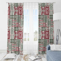 Mele Kalikimaka Hawaii Christmas Window Curtain Aloha Spirit with Hawaiian Quilt Pattern - Polynesian Pride