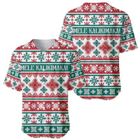 Mele Kalikimaka Hawaii Christmas Baseball Jersey Hawaiian Quilt Pattern Style - Polynesian Pride