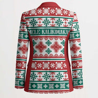 Mele Kalikimaka Hawaii Christmas Blazer Hawaiian Quilt Pattern Style - Polynesian Pride
