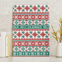 Mele Kalikimaka Hawaii Christmas Canvas Wall Art Hawaiian Quilt Pattern Style - Polynesian Pride