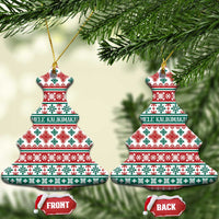 Mele Kalikimaka Hawaii Christmas Ceramic Ornament Hawaiian Quilt Pattern Style - Polynesian Pride