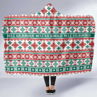Mele Kalikimaka Hawaii Christmas Hooded Blanket Hawaiian Quilt Pattern Style - Polynesian Pride