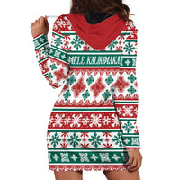 Mele Kalikimaka Hawaii Christmas Hoodie Dress Hawaiian Quilt Pattern Style - Polynesian Pride