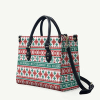 Mele Kalikimaka Hawaii Christmas Leather Bag Hawaiian Quilt Pattern Style - Polynesian Pride