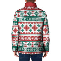 Mele Kalikimaka Hawaii Christmas Padded Jacket Hawaiian Quilt Pattern Style - Polynesian Pride