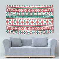 Mele Kalikimaka Hawaii Christmas Tapestry Hawaiian Quilt Pattern Style - Polynesian Pride