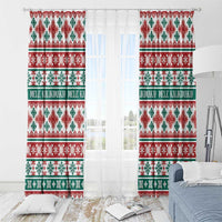 Mele Kalikimaka Hawaii Christmas Window Curtain Hawaiian Quilt Pattern Style - Polynesian Pride