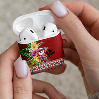 Santa Surf Mele Kalikimaka Personalized AirPods Case Aloha Tropical Christmas Vibes LT9 - Polynesian Pride