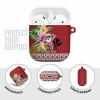 Santa Surf Mele Kalikimaka Personalized AirPods Case Aloha Tropical Christmas Vibes LT9 - Polynesian Pride