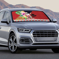 Santa Surf Mele Kalikimaka Personalized Auto Sun Shade Aloha Tropical Christmas Vibes - Polynesian Pride