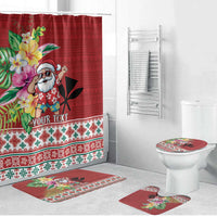 Santa Surf Mele Kalikimaka Personalized Bathroom Set Aloha Tropical Christmas Vibes - Polynesian Pride