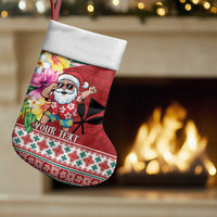 Santa Surf Mele Kalikimaka Personalized Christmas Stocking Aloha Tropical Christmas Vibes - Polynesian Pride