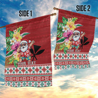 Santa Surf Mele Kalikimaka Personalized Garden Flag Aloha Tropical Christmas Vibes - Polynesian Pride