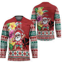 Santa Surf Mele Kalikimaka Personalized Hockey Jersey Aloha Tropical Christmas Vibes LT9 - Polynesian Pride