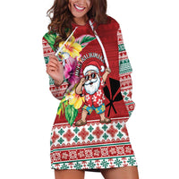 Santa Surf Mele Kalikimaka Personalized Hoodie Dress Aloha Tropical Christmas Vibes - Polynesian Pride