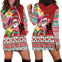 Santa Surf Mele Kalikimaka Personalized Hoodie Dress Aloha Tropical Christmas Vibes - Polynesian Pride
