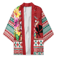 Santa Surf Mele Kalikimaka Personalized Kimono Aloha Tropical Christmas Vibes - Polynesian Pride