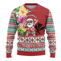 Santa Surf Mele Kalikimaka Personalized Ugly Christmas Sweater Aloha Tropical Christmas Vibes - Polynesian Pride