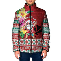 Santa Surf Mele Kalikimaka Personalized Padded Jacket Aloha Tropical Christmas Vibes LT9 Men Red - Polynesian Pride