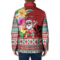 Santa Surf Mele Kalikimaka Personalized Padded Jacket Aloha Tropical Christmas Vibes LT9 - Polynesian Pride
