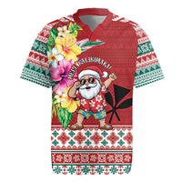 Santa Surf Mele Kalikimaka Personalized Rugby Jersey Aloha Tropical Christmas Vibes LT9 Red - Polynesian Pride
