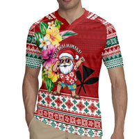 Santa Surf Mele Kalikimaka Personalized Rugby Jersey Aloha Tropical Christmas Vibes LT9 - Polynesian Pride