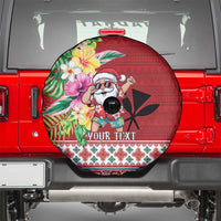 Santa Surf Mele Kalikimaka Personalized Spare Tire Cover Aloha Tropical Christmas Vibes - Polynesian Pride