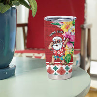 Santa Surf Mele Kalikimaka Personalized Tumbler Cup Aloha Tropical Christmas Vibes - Polynesian Pride